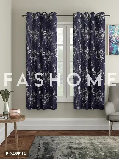 FasHome Grey Polyester Window Curtains For Your Homes