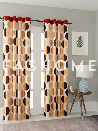 FasHome Premium Quality Polyester Door Curtains Pack Of 2
