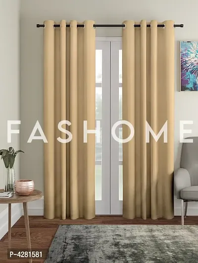 FasHome Modern Polyester Solid Door Curtain (Pack Of 2)