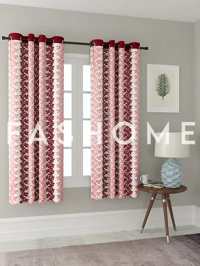 FasHome Design Premium Quality Polyester Window Curtains Pack of 2