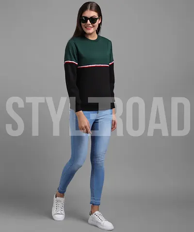 StyleRoad - Fleece Color Block Sweatshirts