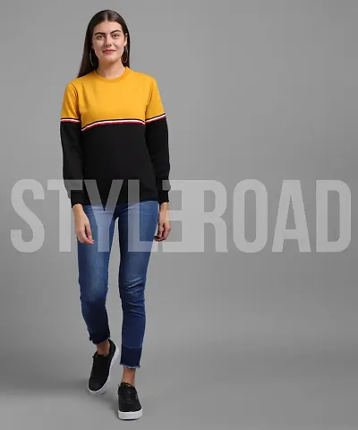 StyleRoad - Fleece Color Block Sweatshirts
