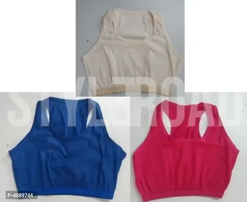 Buy Women Cotton Solid Non Padded Sport Bras Combo Set of 3 Online In India  At Discounted Prices