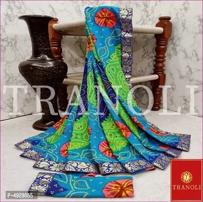 Tranoli Prints Fancy Women's Bandhani Printed Saree with Blouse Piece