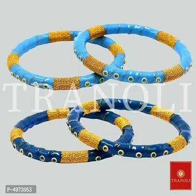 Tranoli Handcrafted Stone Studded Alloy Bangles Pack of 2 Pair