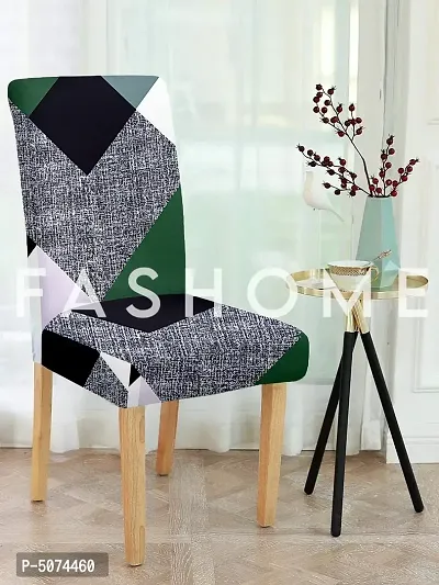 FasHome Stylish Multicoloured Polyester Printed Chair Cover