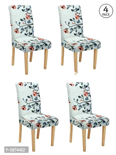 FasHome Stylish Multicoloured Polyester Printed Chair Covers-thumb0