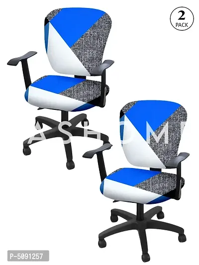FasHome Stretchable Elastic Removable Washable Office Computer Executive Rotating Chair Seat Cover Pack of 2