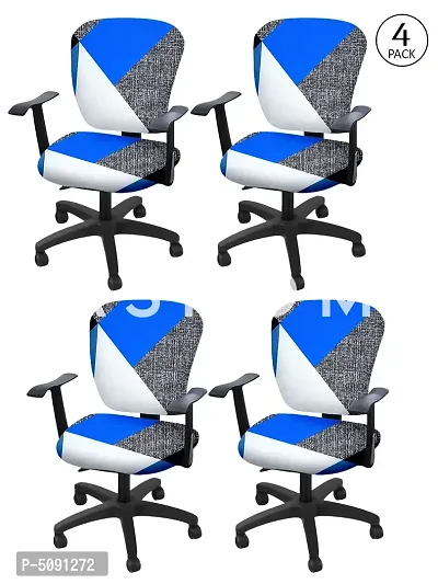 FasHome Stretchable Elastic Removable Washable Office Computer Executive Rotating Chair Seat Cover Pack of 4