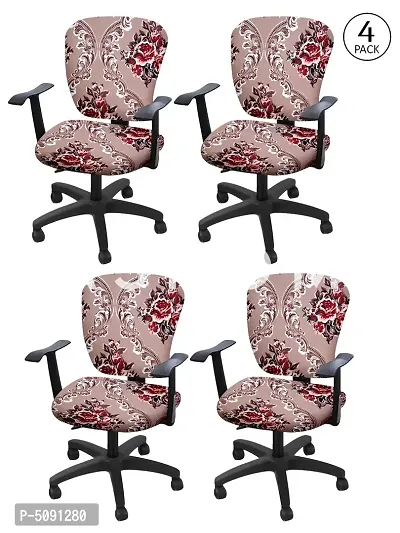 FasHome Stretchable Elastic Removable Washable Office Computer Executive Rotating Chair Seat Cover Pack of 4