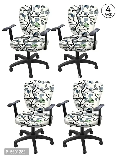 FasHome Stretchable Elastic Removable Washable Office Computer Executive Rotating Chair Seat Cover Pack of 4