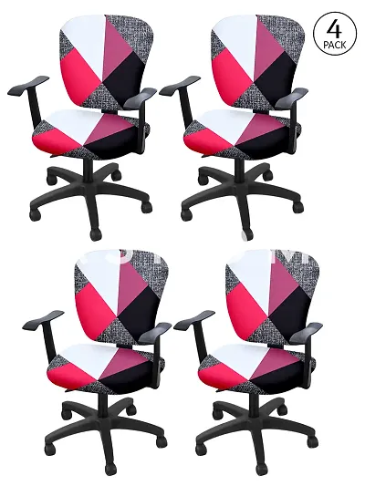 FasHome Stretchable Washable Chair Seat Cover Pack of 4