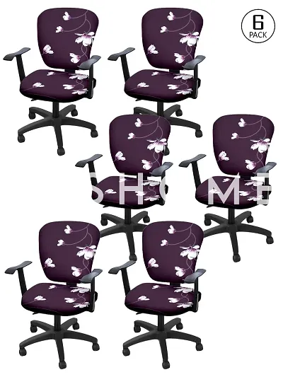 FasHome Stretchable Washable Chair Seat Cover Pack of 6