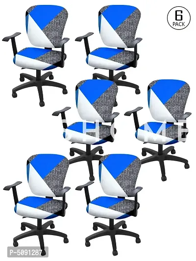 FasHome Stretchable Elastic Removable Washable Office Computer Executive Rotating Chair Seat Cover Pack of 6