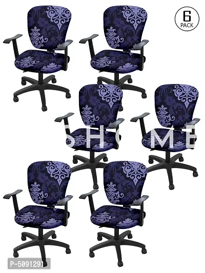 FasHome Stretchable Elastic Removable Washable Office Computer Executive Rotating Chair Seat Cover Pack of 6