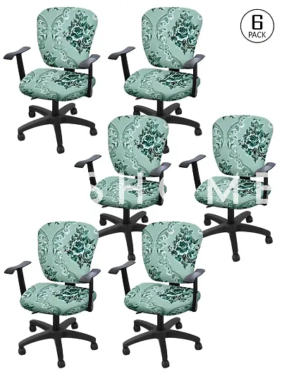 FasHome Stretchable Washable Chair Seat Cover Pack of 6