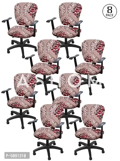 FasHome Stretchable Elastic Removable Washable Office Computer Executive Rotating Chair Seat Cover Pack of 8