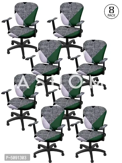 FasHome Stretchable Elastic Removable Washable Office Computer Executive Rotating Chair Seat Cover Pack of 8