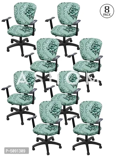 FasHome Stretchable Elastic Removable Washable Office Computer Executive Rotating Chair Seat Cover Pack of 8