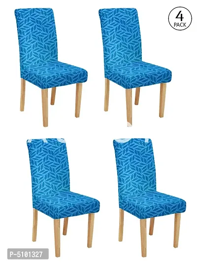 FasHome Premium Polyester Blue 4 Stretchable Chair Slipcover