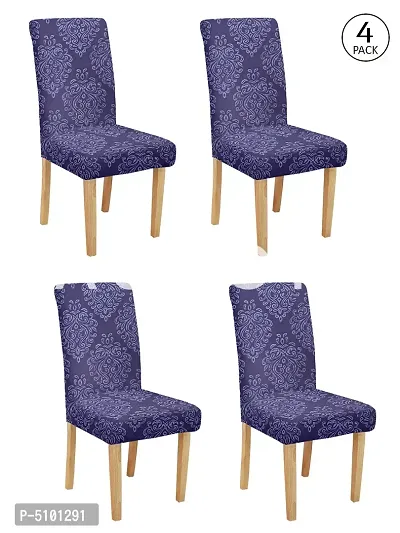 FasHome Premium Polyester Purple 4 Stretchable Chair Slipcover