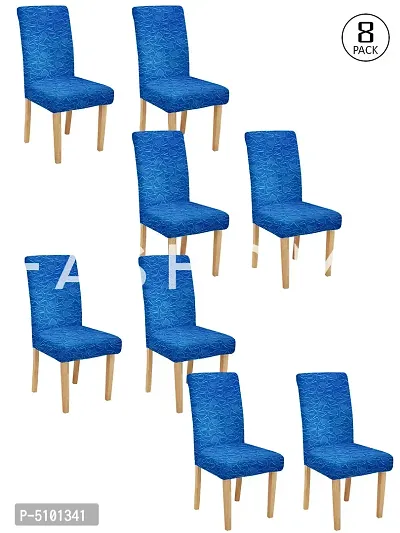 FasHome Premium Polyester Blue 8 Stretchable Chair Slipcover