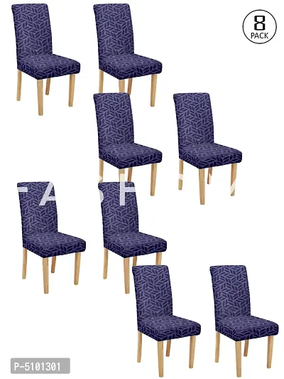 FasHome Premium Polyester Purple 8 Stretchable Chair Slipcover-thumb0