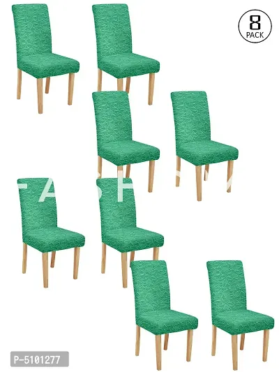 FasHome Premium Polyester Green 8 Stretchable Chair Slipcover