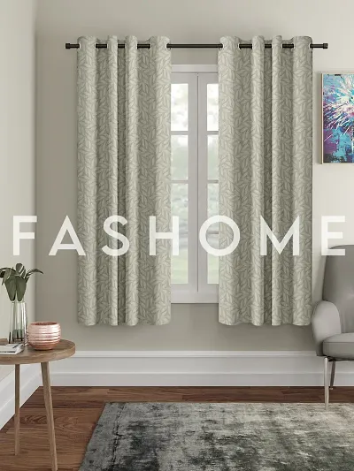 Set of2- FasHome Polyester Solid Door Curtain