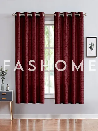 FasHome Polyester Window Curtain 5FT-Pack of 2