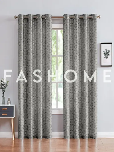 FasHome Polyester Door Curtain 7FT-Pack of 2