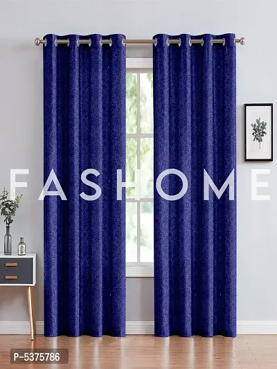 FasHome Polyester Long Door Curtain 9FT-Pack of 2 -Blue