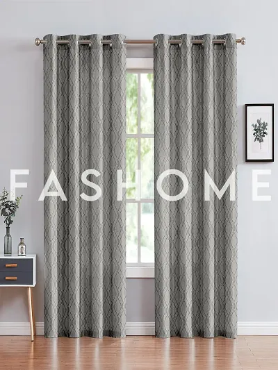 FasHome Polyester Long Door Curtain 9FT-Pack of 2