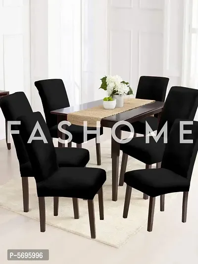 FasHome Beautiful Black Polyester Chair Cover-thumb0
