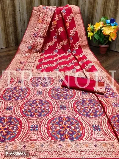 Soft Silk Banarasi Woven Saree with Blouse Piece