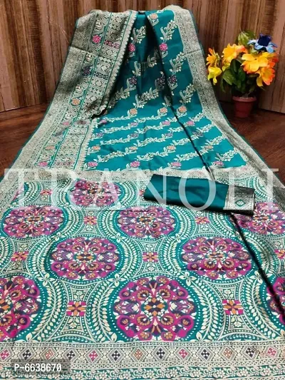 Soft Silk Banarasi Woven Saree with Blouse Piece