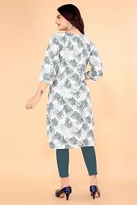 Printed Feeding Style Crepe Womens Beautiful Lace Border on Sleeve Kurti-thumb2