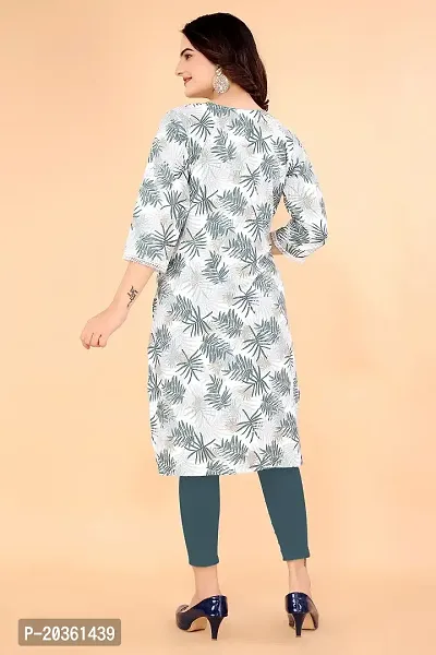 Printed Feeding Style Crepe Womens Beautiful Lace Border on Sleeve Kurti-thumb3