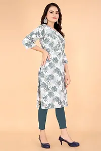 Printed Feeding Style Crepe Womens Beautiful Lace Border on Sleeve Kurti-thumb3