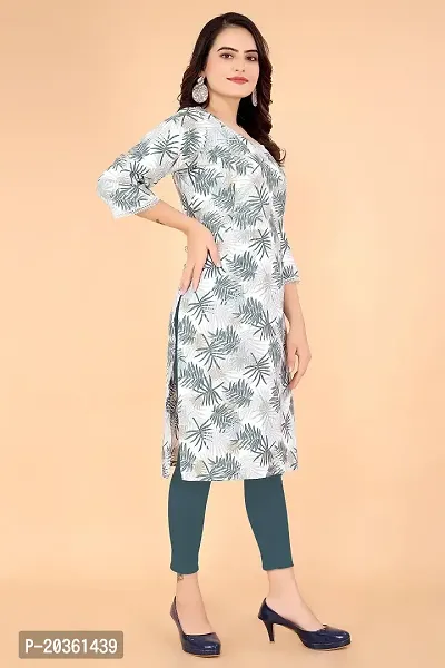 Printed Feeding Style Crepe Womens Beautiful Lace Border on Sleeve Kurti-thumb4