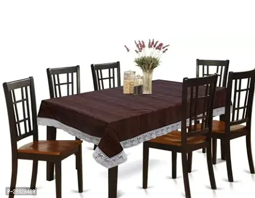 Stylish Brown PVC Printed Table Cloth For Home-thumb0