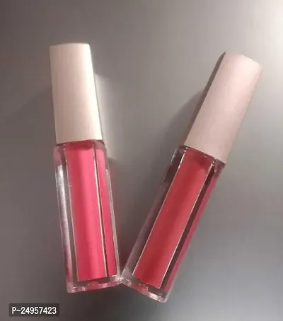 WOODZON Matte Finish Lipstick Lipstick With Pink, Red shades || Liquid Lipstick with Matte Finish and Moisturizing Gloss || Matte Lipstick Pack of 2