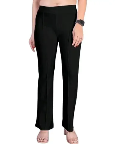 Classic Lycra Solid Trouser Pant for Women