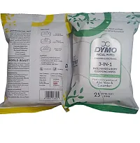 WOODZON DYMO Aloe vera  Cucumber Facial Wipes Calming  Soothing 3in1 Face || Hands || Body Cleansing Wipes (Each Pack contains 25 wipes inside)-thumb1