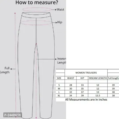 Classic Lycra Solid Trouser Pant for Women-thumb3