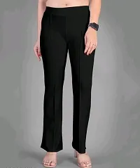 Classic Lycra Solid Trouser Pant for Women-thumb2