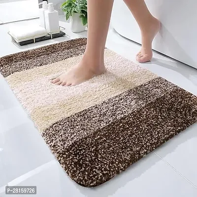 Fine Plastic Luxury Bathroom Rug Door Mat, Extra Soft And Absorbent Microfiber Bath Rugs, Non-Slip Plush Shaggy Bath Carpet, Machine Wash Dry, Bath Mats For Bathroom Floor, Tub And Shower, Brown-thumb0