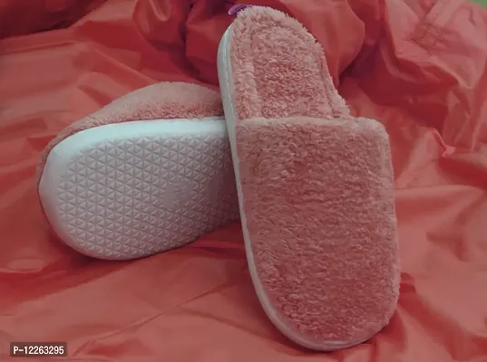 HEYINZ Winter Home wear Warm Fur slipper flip-flop for Men and women (Pink, numeric_8)-thumb3