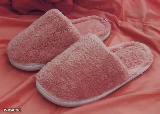 HEYINZ Winter Home wear Warm Fur slipper flip-flop for Men and women (Pink, numeric_8)-thumb4