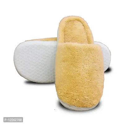 HEYINZ Winter Home wear Warm Fur slipper flip-flop for Men and women (Yellow, numeric_6)-thumb2